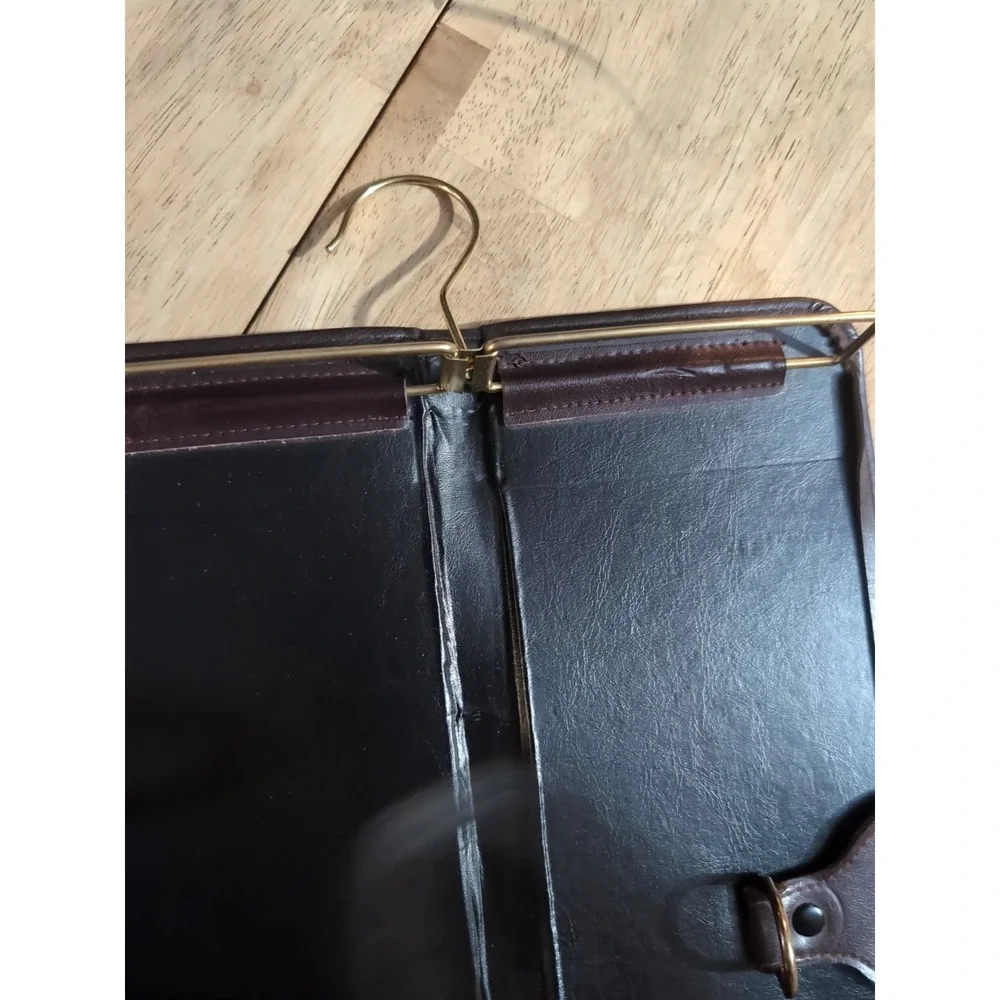 Genuine Leather Tie Travel Mjg Storage Case Hanging VTG Retro Organizer‎ Necktie